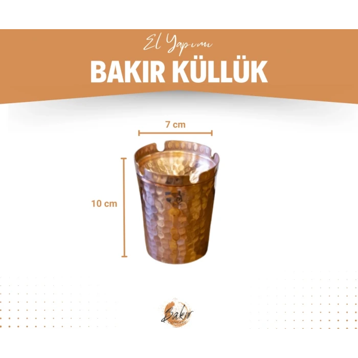 BAKIR KÜL TABLASI KOKUSUZ PARLAK RENK ÇEKİÇ DÖVME MODEL