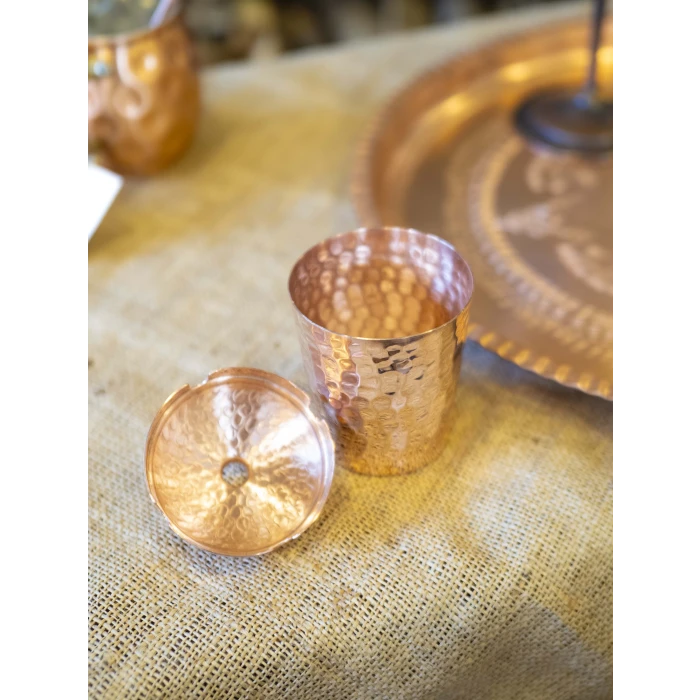 BAKIR KÜL TABLASI KOKUSUZ PARLAK RENK ÇEKİÇ DÖVME MODEL