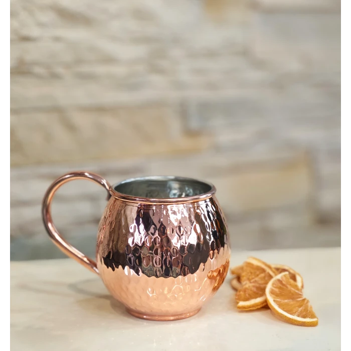 BAKIR KUPA BARDAK CHUBBY MULE MUG ÇEKİÇ DÖVME 2Lİ BARDAK