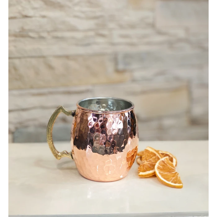 BAKIR KUPA BARDAK DÖKÜM KULPLU ÇEKİÇ DÖVME MODEL BAKIR RENK