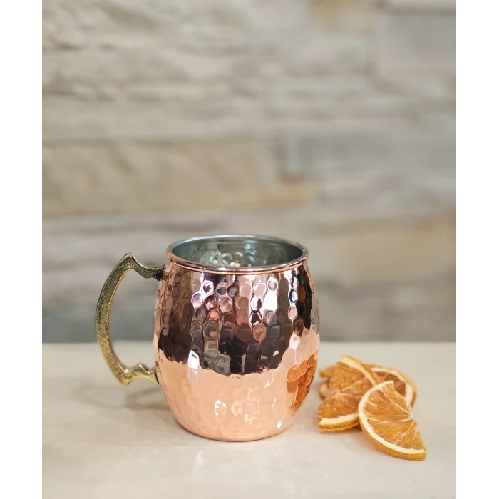 BAKIR KUPA BARDAK DÖKÜM KULPLU ÇEKİÇ DÖVME MODEL BAKIR RENK