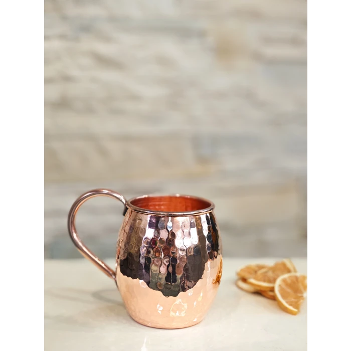 BAKIR KUPA BARDAK KALAYSIZ TOMBUL DÖVME MODEL 2Lİ PARLAK RENK