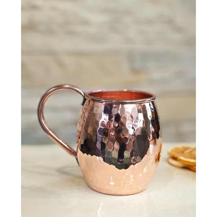 BAKIR KUPA BARDAK KALAYSIZ TOMBUL DÖVME MODEL PARLAK RENK