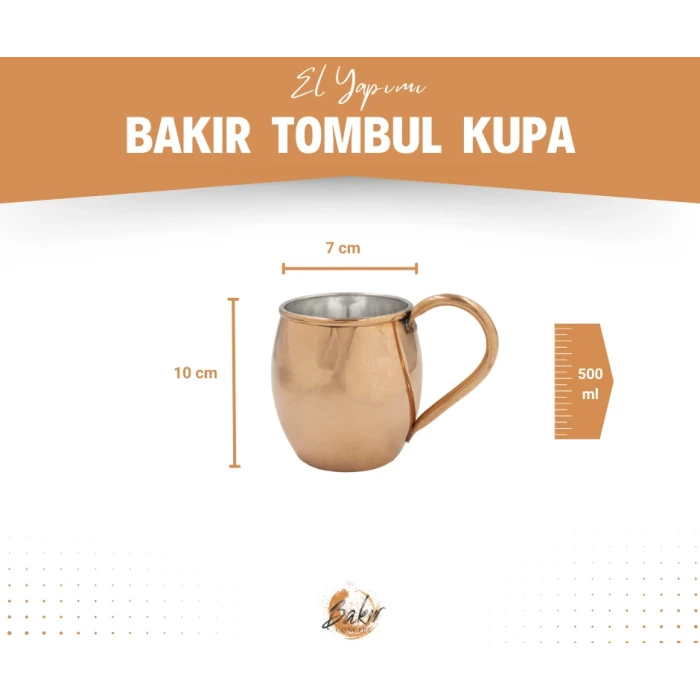 BAKIR KUPA BARDAK TOMBUL MODEL BAKIR RENK