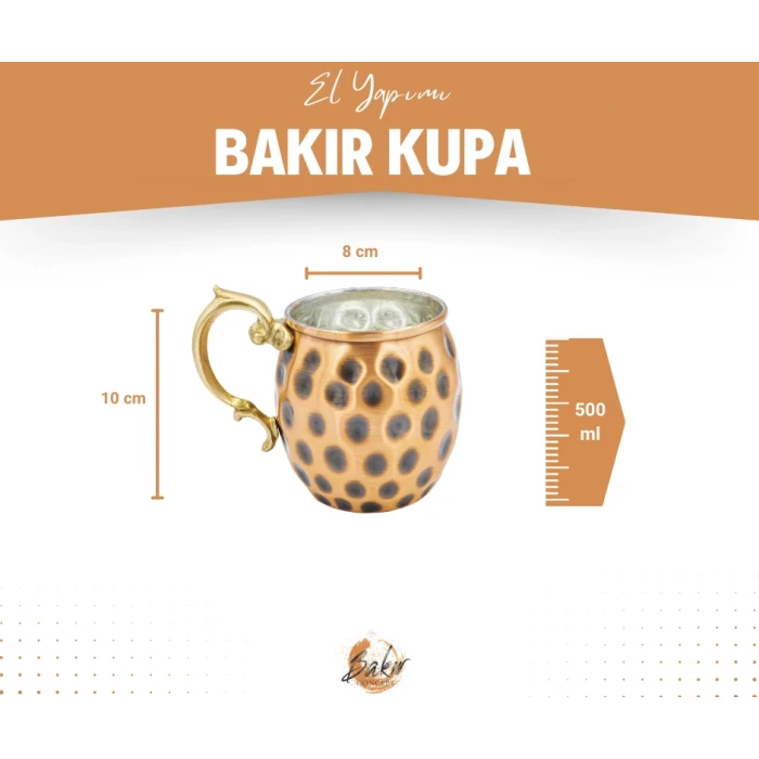 BAKIR KUPA BARDAK GAMZELİ MODEL ÇİFT RENK