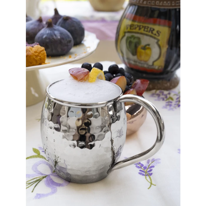 BAKIR KUPA BARDAK TOMBUL ÇEKİÇ DÖVME MODEL GÜMÜŞ RENK