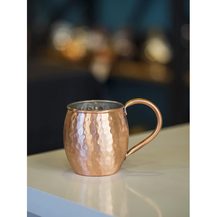 BAKIR KUPA BARDAK TOMBUL MODEL ÇEKİÇ DÖVME MAT BAKIR RENK (2Lİ)