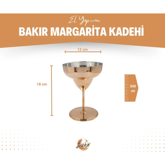 BAKIR MARGARİTA KADEHİ BAKIR RENK