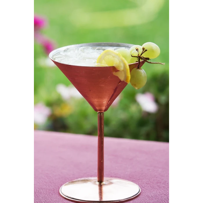 Bakır Kadeh Martini Model Düz Mat Bakır Renk