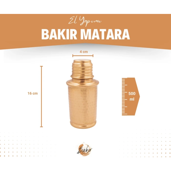 BAKIR MATARA ÇEKİÇ DÖVME KÜÇÜK BOY MAT BAKIR RENK