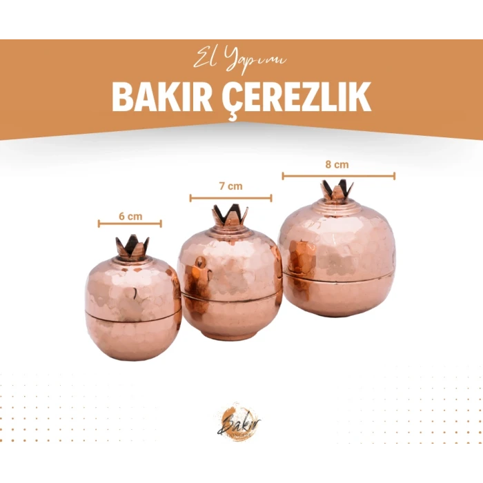 BAKIR NAR SET 3LÜ BAKIR RENK