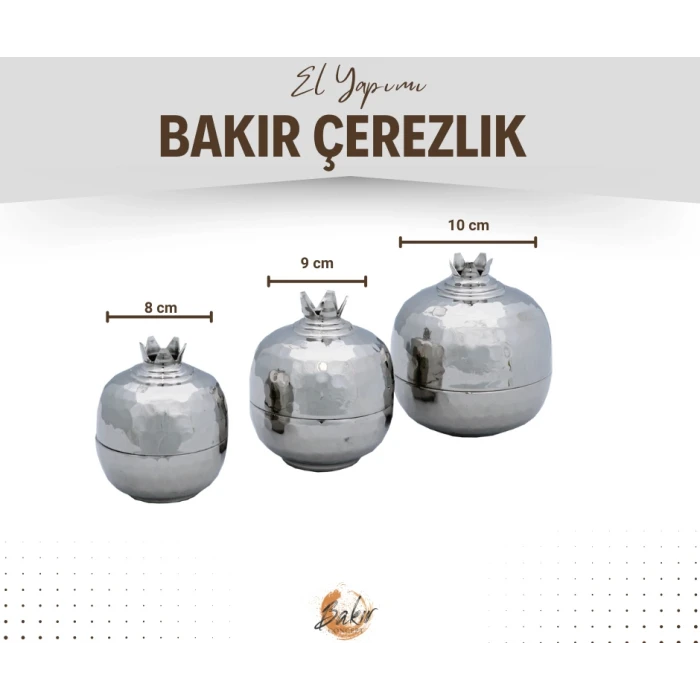Bakır Nar Seti 3lü GÜMÜŞ RENK