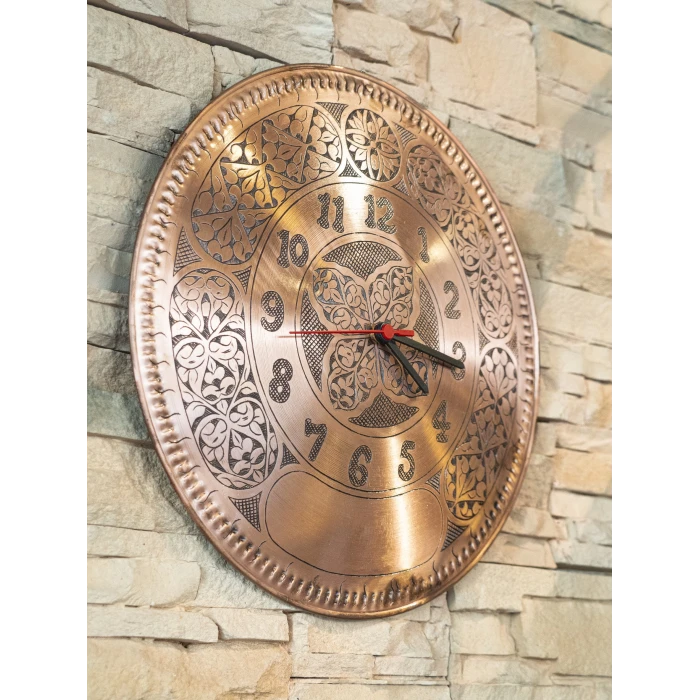 BAKIR SAAT OYMA NAKIŞ İŞLEME MAT BAKIR RENK