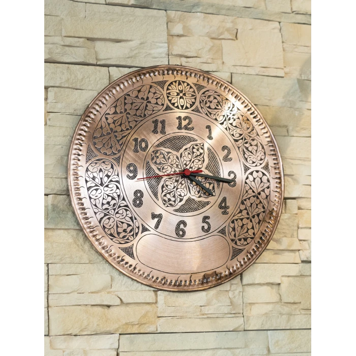 BAKIR SAAT OYMA NAKIŞ İŞLEME MAT BAKIR RENK