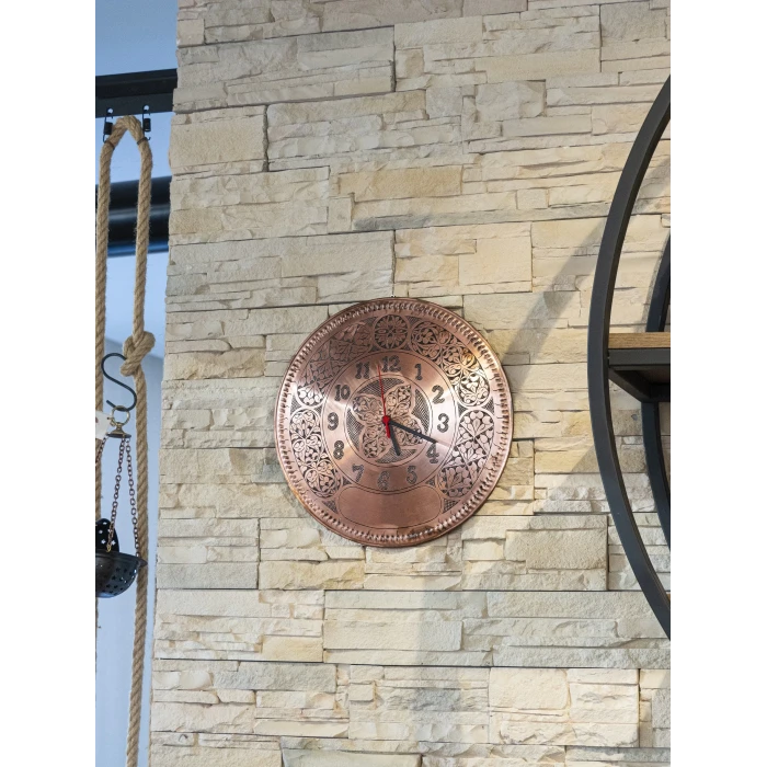 BAKIR SAAT OYMA NAKIŞ İŞLEME MAT BAKIR RENK