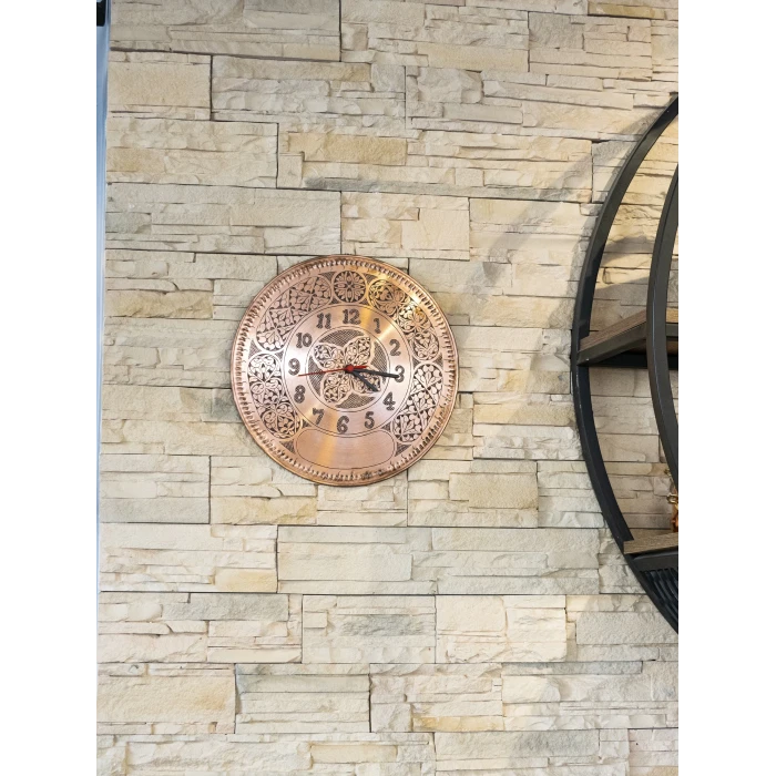 BAKIR SAAT OYMA NAKIŞ İŞLEME MAT BAKIR RENK