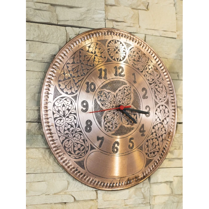 BAKIR SAAT OYMA NAKIŞ İŞLEME MAT BAKIR RENK