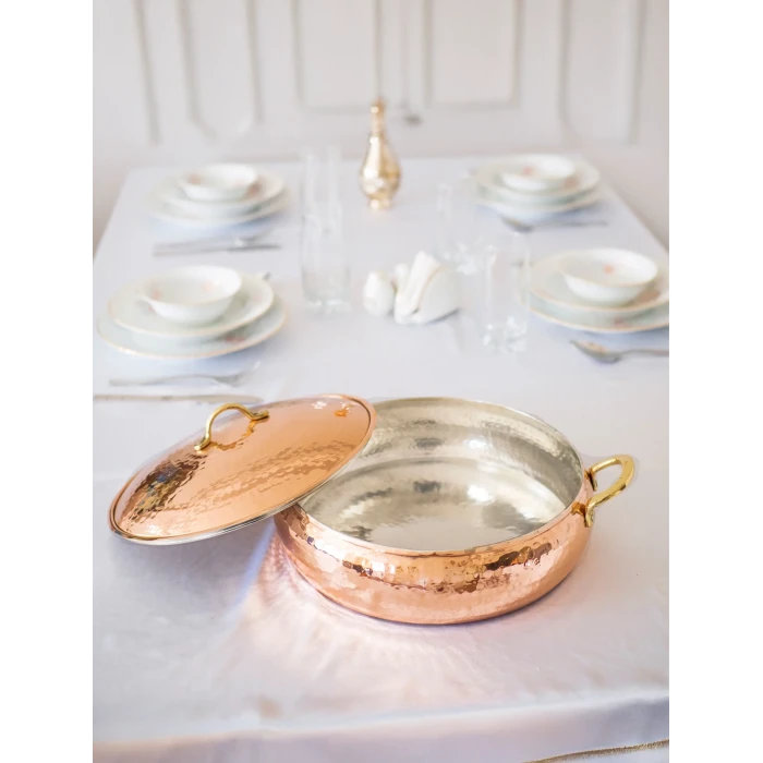 BAKIR PİLAV - KARNIYARIK TENCERESİ BOMBELİ MODEL 31 CM