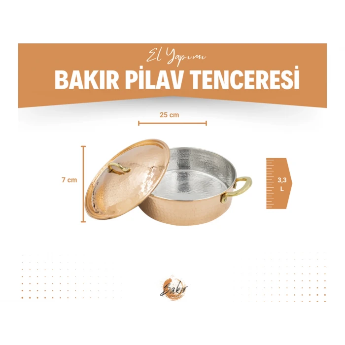 BAKIR PİLAV TENCERESİ 25 CM