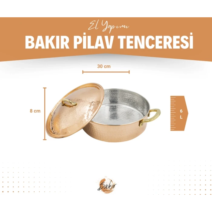 BAKIR PİLAV TENCERESİ 30 CM
