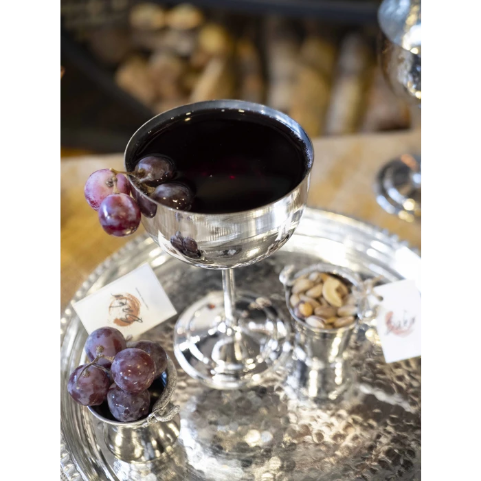 BAKIR ŞARAP KADEHİ GÜMÜŞ RENK