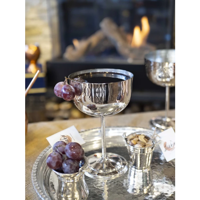 BAKIR ŞARAP KADEHİ GÜMÜŞ RENK