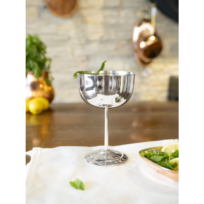 BAKIR ŞARAP KADEHİ GÜMÜŞ RENK