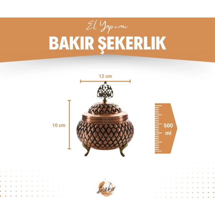 BAKIR ŞEKERLİK DİLİMLİ MODEL MAT BAKIR RENK