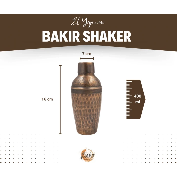 BAKIR SHAKER ÇEKİÇ DÖVME OKSİTLİ BAKIR RENK NO1