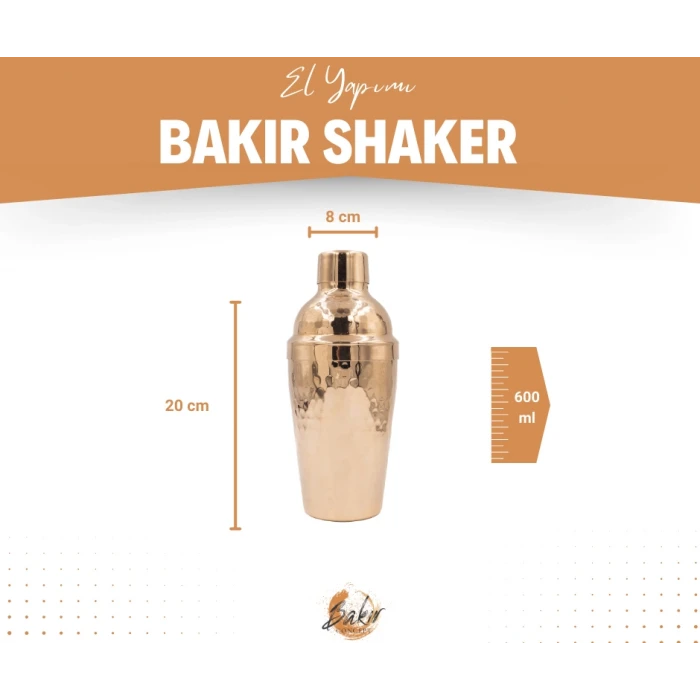 BAKIR SHAKER ÇEKİÇ DÖVME PARLAK BAKIR RENK NO 2