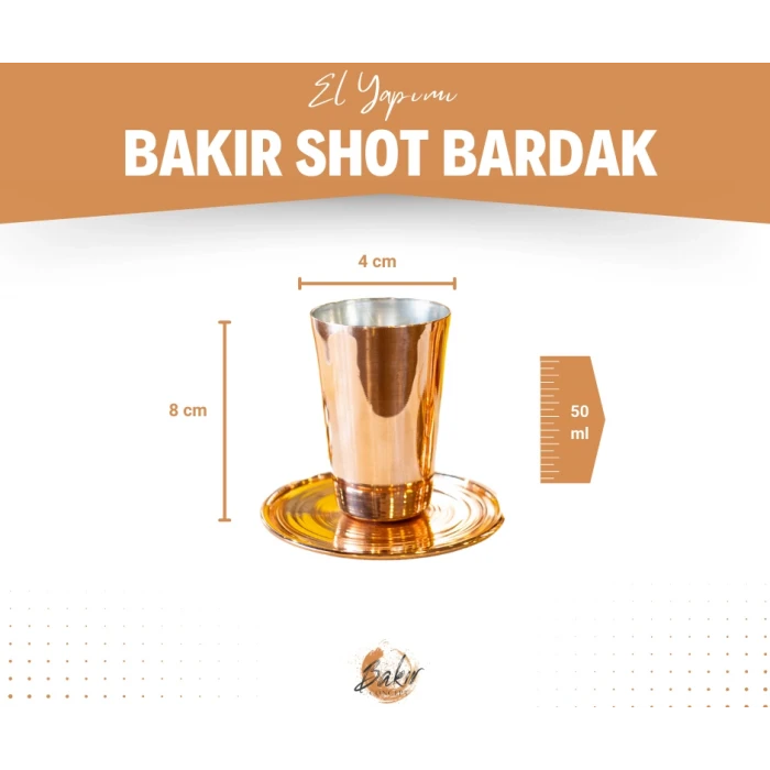 BAKIR SHOT BARDAĞI MEKSİKA MODEL BAKIR RENK 2Lİ