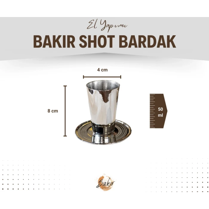 BAKIR SHOT BARDAĞI MEKSİKA GÜMÜŞ RENK 6LI SET(12 PARÇA)
