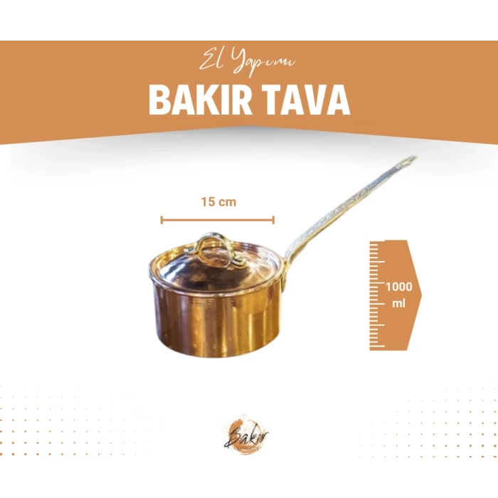 BAKIR SOS TAVASI KAPAKLI MODEL(15 CM)