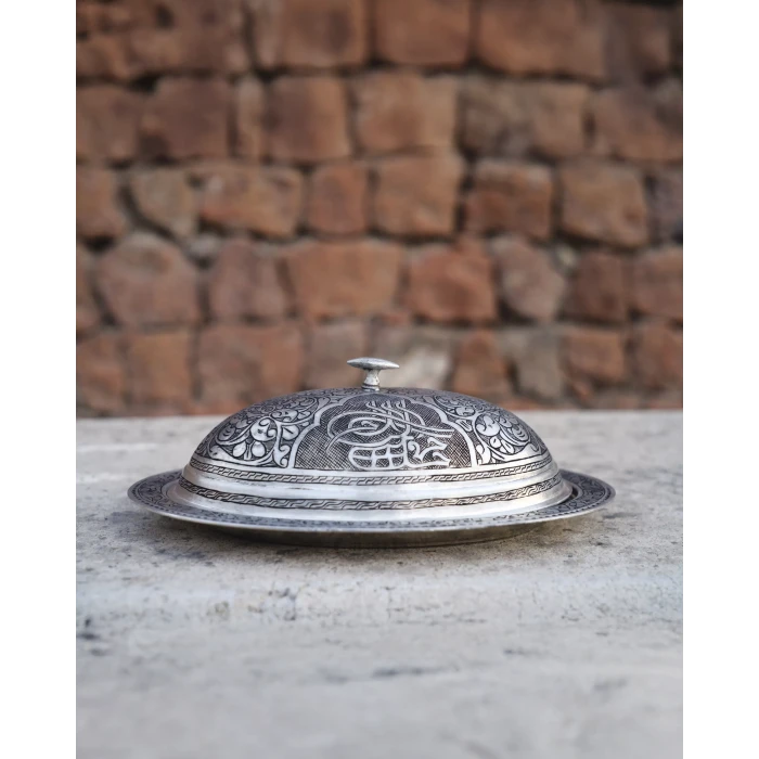 BAKIR SUNUMLUK OYMA NAKIŞLI 40CM MAT KALAY RENK