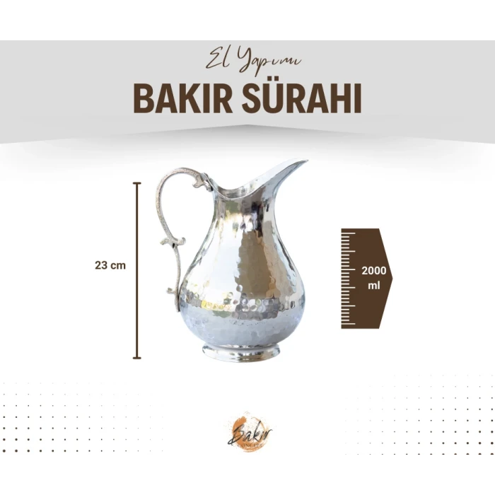 BAKIR SÜRAHİ ÇEKİÇ DÖVME ÖRDEK MODEL GÜMÜŞ RENK