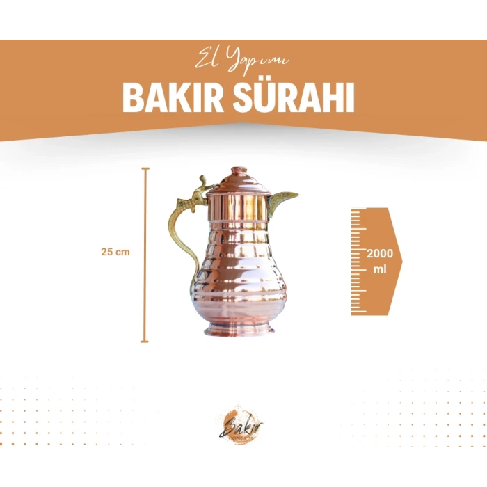 BAKIR SÜRAHİ DİLİMLİ MODEL BAKIR RENK