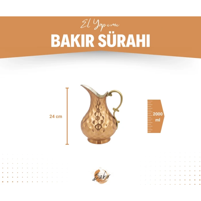 BAKIR SÜRAHİ GAMZELİ MODEL (MAT BAKIR RENK)
