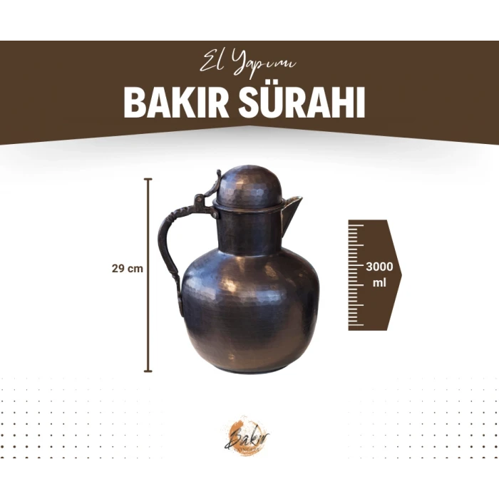 BAKIR SÜRAHİ OSMANLI MODEL OKSİT RENK