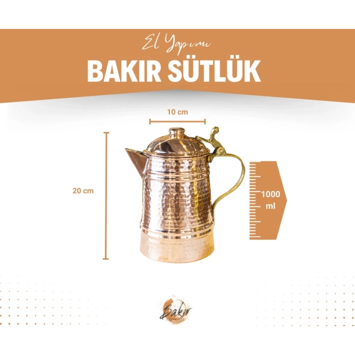 BAKIR SÜTLÜK ÇEKİÇ DÖVME PARLAK BAKIR RENK