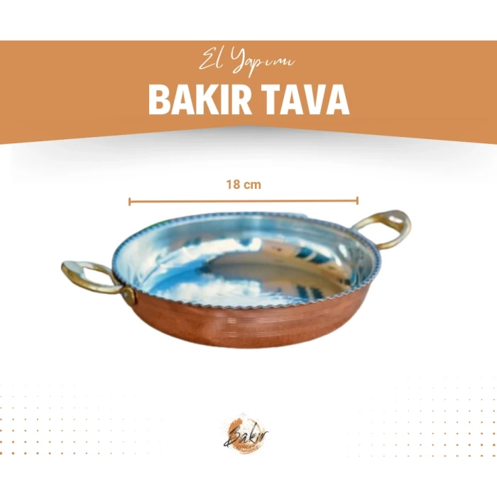 BAKIR TAVA FIRFIRLI MODEL 18CM