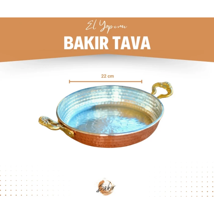 BAKIR TAVA KLASİK MODEL 22CM