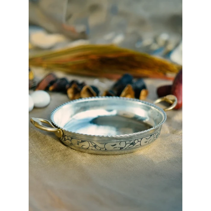 BAKIR TAVA OYMA NAKIŞ İŞLEME FIRFIRLI MODEL 18CM