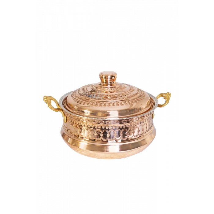 BAKIR TENCERE MARDİN İŞLEMELİ MODEL 5 LİTRE BAKIR RENK