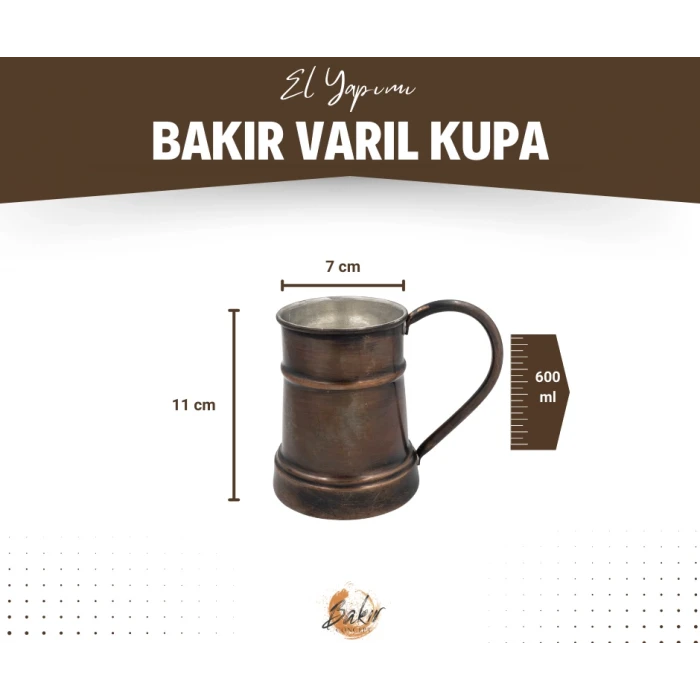 BAKIR KUPA BARDAK VARİL MODEL OKSİTLİ RENK