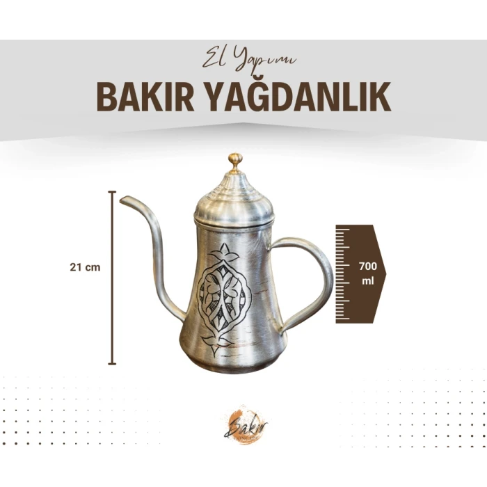 BAKIR YAĞDANLIK OTANTİK İŞLEMELİ MODEL GÜMÜŞ RENK NO:3