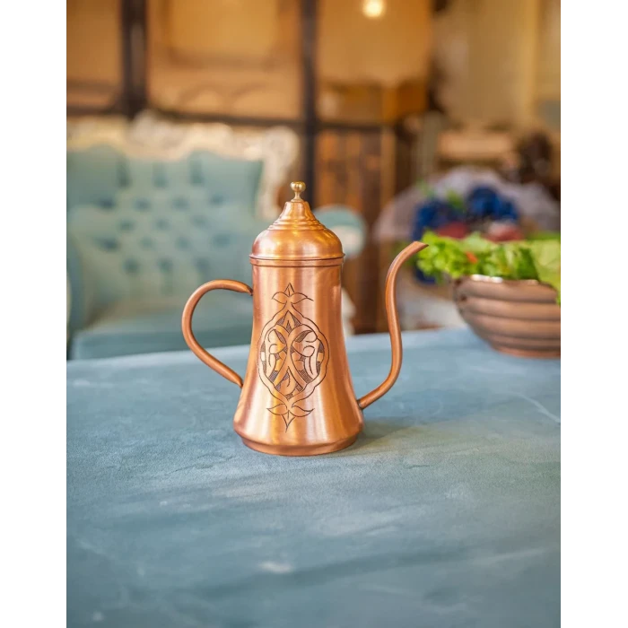 Bakır Yağdanlık Otantik İşlemeli Model Mat Bakır Renk No:1