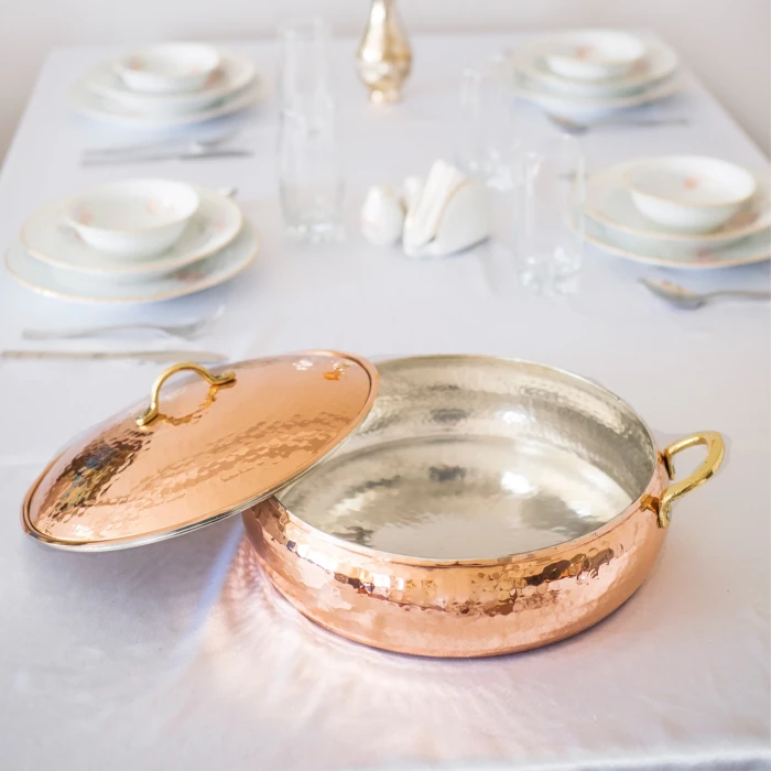 BAKIR PİLAV - KARNIYARIK TENCERESİ BOMBELİ MODEL 31 CM