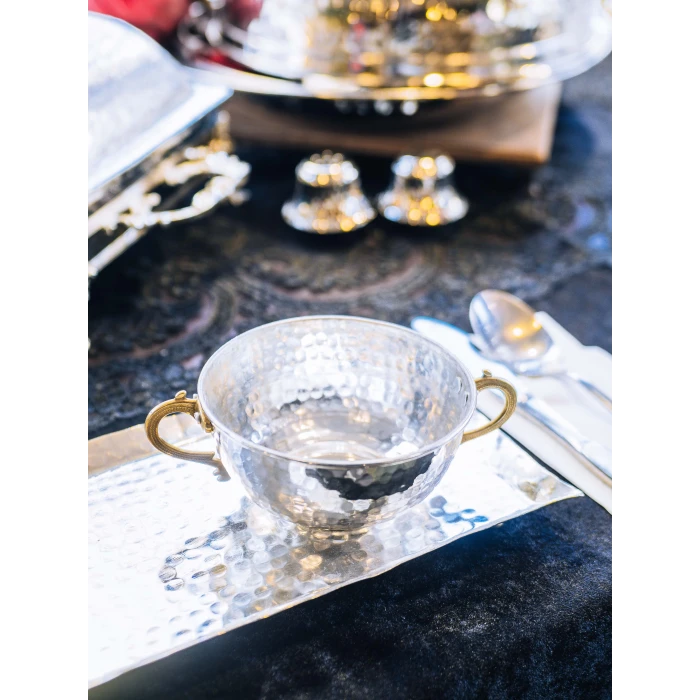 BAKIR AYRAN TASI ÇİFT KULPLU ÇEKİÇ DÖVMELİ GÜMÜŞ RENK (1 ADET)