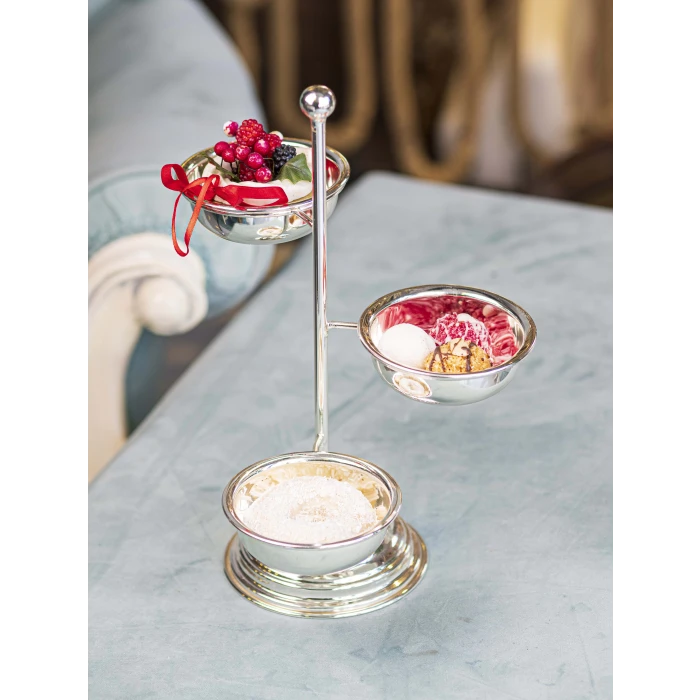 GÜMÜŞ KAPLAMA ÇEREZLİK 3 KASELİ