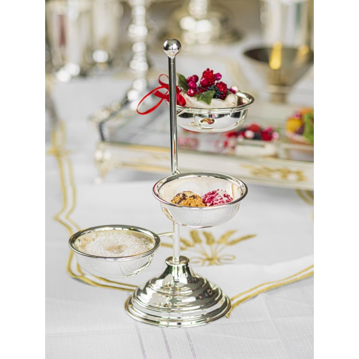 GÜMÜŞ KAPLAMA ÇEREZLİK 3 KASELİ